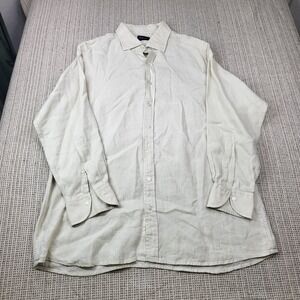 Proper Cloth Shirt Mens XL White Solid Long Sleeve Linen Button Front Casual